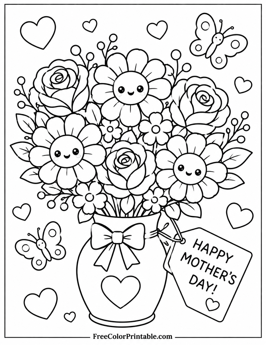 Mothers day Coloring Page — Free Printable — free printable coloring page